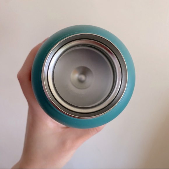 LAST CHANCE Kawaii Teal and Pink Small Metal Bottle with Bunny Ears - Picture 5 of 6